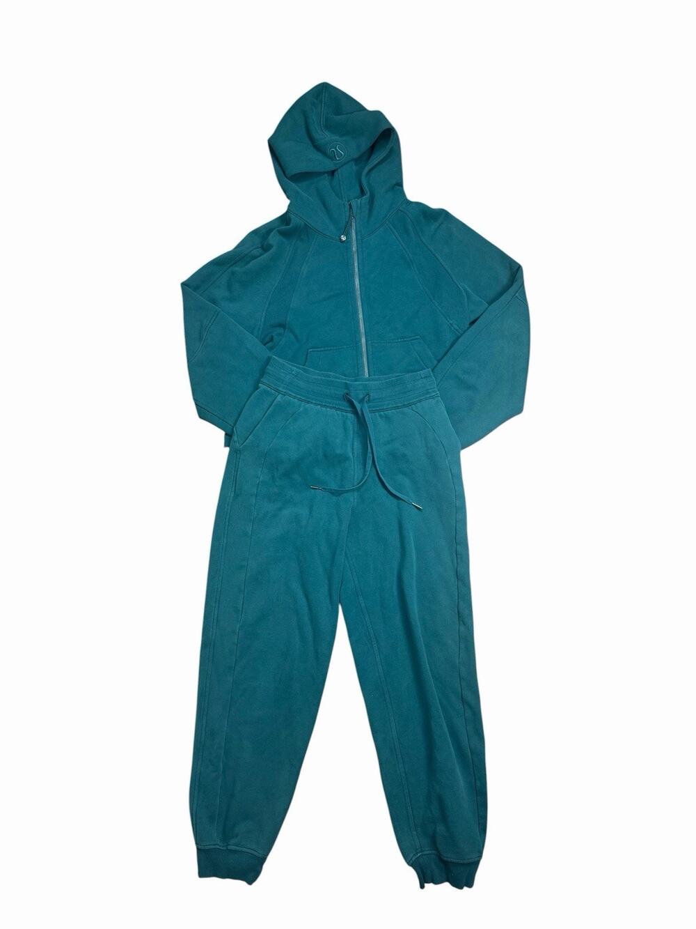 Lululemon XS/S Teal Scuba Oversized Hoodie Joggers Matching Set VGUC